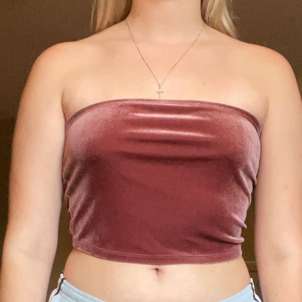 Velvet rosewood colored tube top